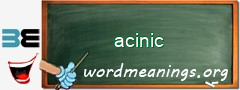 WordMeaning blackboard for acinic
